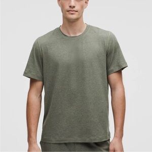 Soft Jersey Short-Sleeve Shirt-Heathered Slate Brown/Heathered
Army Green
